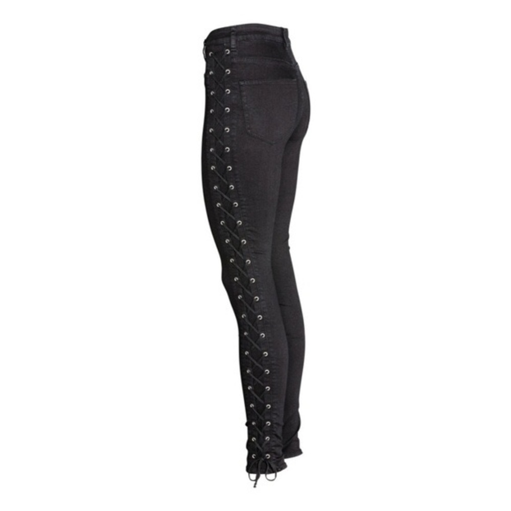 H&M Divided Black Stretchy Lace Up Black Jeans